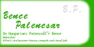 bence palencsar business card